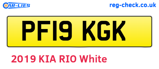PF19KGK are the vehicle registration plates.