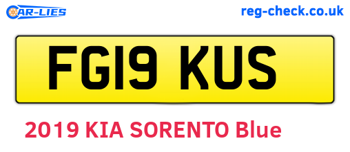 FG19KUS are the vehicle registration plates.