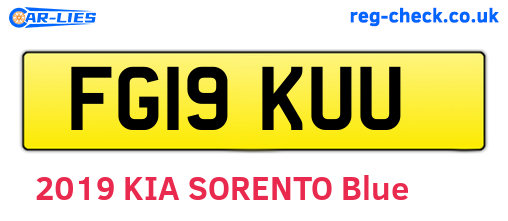 FG19KUU are the vehicle registration plates.