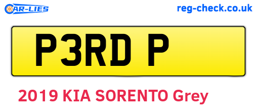 P3RDP are the vehicle registration plates.