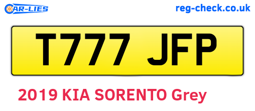 T777JFP are the vehicle registration plates.