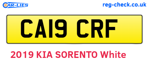 CA19CRF are the vehicle registration plates.