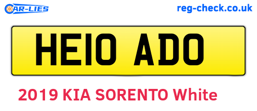 HE10ADO are the vehicle registration plates.