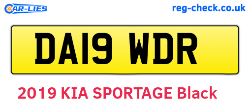 DA19WDR are the vehicle registration plates.