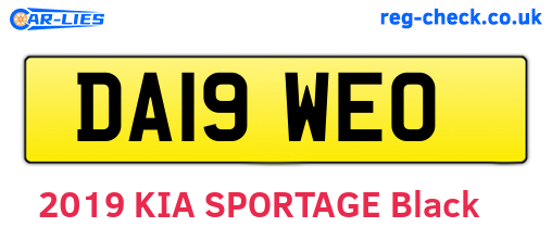 DA19WEO are the vehicle registration plates.