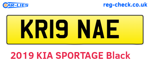 KR19NAE are the vehicle registration plates.