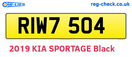 RIW7504 are the vehicle registration plates.