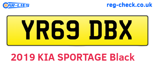 YR69DBX are the vehicle registration plates.