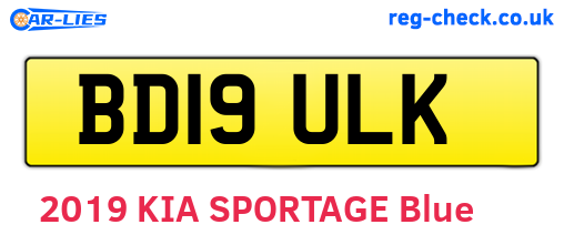 BD19ULK are the vehicle registration plates.