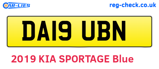 DA19UBN are the vehicle registration plates.