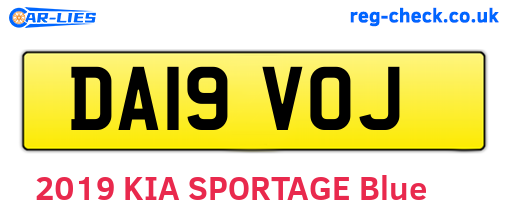 DA19VOJ are the vehicle registration plates.