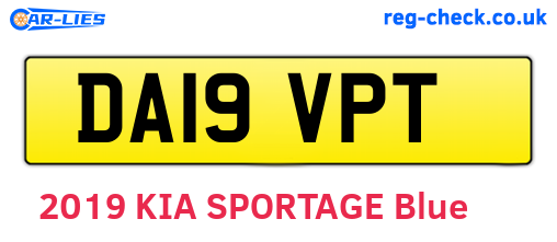 DA19VPT are the vehicle registration plates.