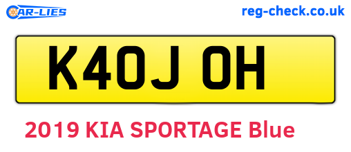 K40JOH are the vehicle registration plates.