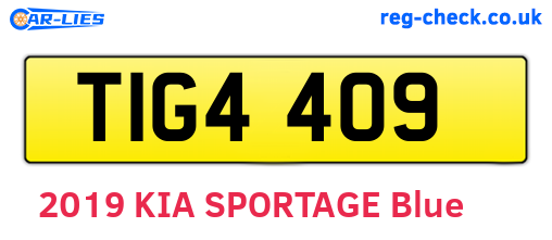 TIG4409 are the vehicle registration plates.