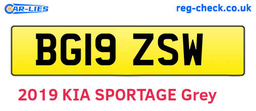 BG19ZSW are the vehicle registration plates.