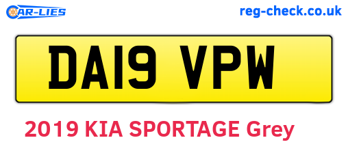 DA19VPW are the vehicle registration plates.