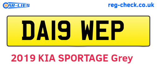DA19WEP are the vehicle registration plates.