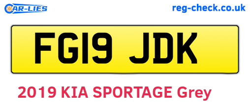 FG19JDK are the vehicle registration plates.