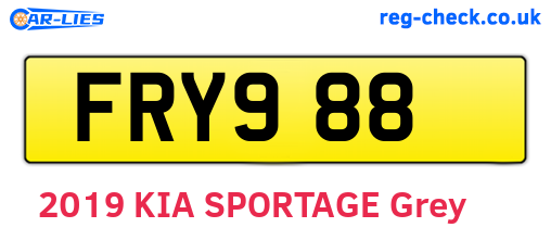 FRY988 are the vehicle registration plates.