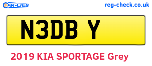 N3DBY are the vehicle registration plates.