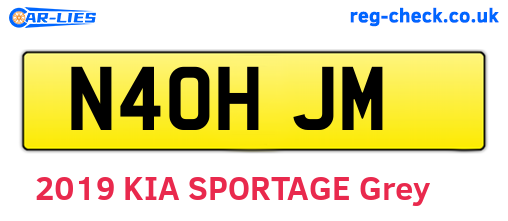 N40HJM are the vehicle registration plates.