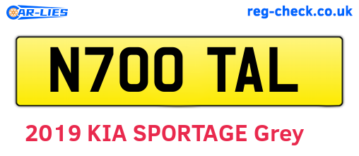N700TAL are the vehicle registration plates.