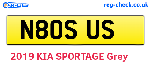 N80SUS are the vehicle registration plates.