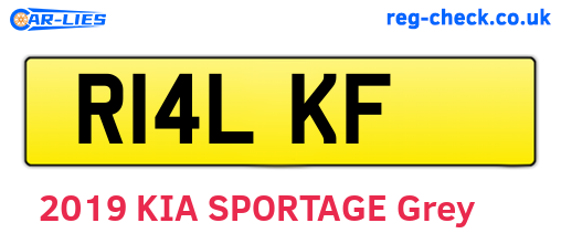 R14LKF are the vehicle registration plates.
