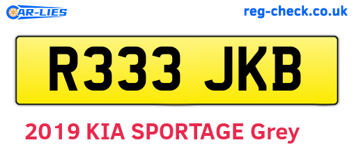 R333JKB are the vehicle registration plates.
