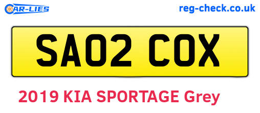 SA02COX are the vehicle registration plates.