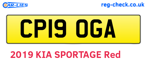 CP19OGA are the vehicle registration plates.