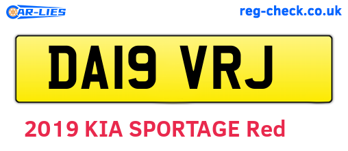 DA19VRJ are the vehicle registration plates.