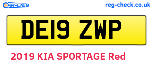 DE19ZWP are the vehicle registration plates.