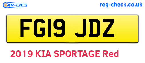 FG19JDZ are the vehicle registration plates.
