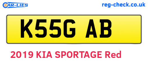 K55GAB are the vehicle registration plates.