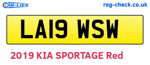 LA19WSW are the vehicle registration plates.