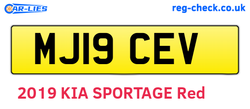 MJ19CEV are the vehicle registration plates.