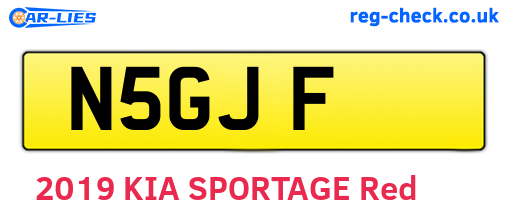 N5GJF are the vehicle registration plates.