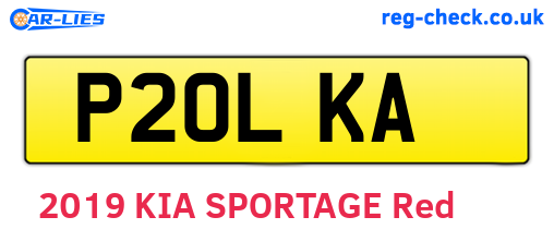 P20LKA are the vehicle registration plates.