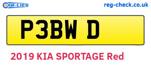 P3BWD are the vehicle registration plates.