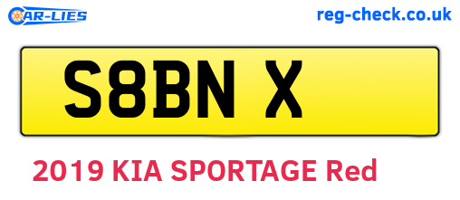 S8BNX are the vehicle registration plates.