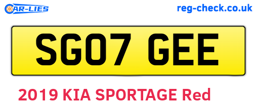 SG07GEE are the vehicle registration plates.