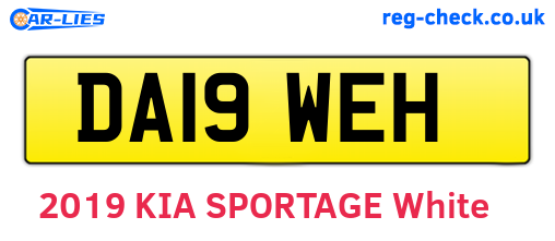 DA19WEH are the vehicle registration plates.
