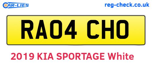 RA04CHO are the vehicle registration plates.