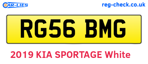 RG56BMG are the vehicle registration plates.