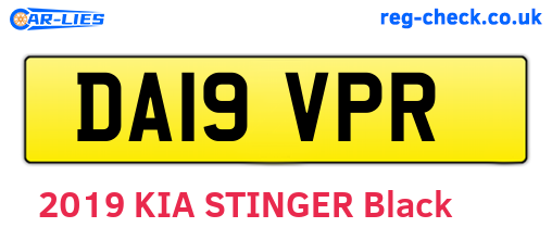 DA19VPR are the vehicle registration plates.