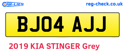 BJ04AJJ are the vehicle registration plates.