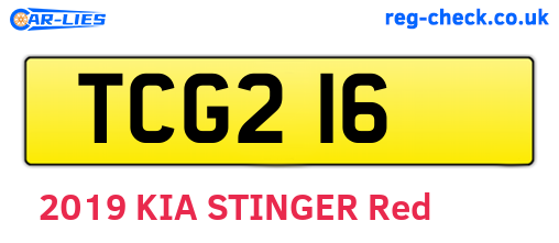TCG216 are the vehicle registration plates.