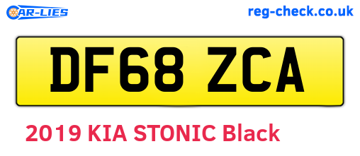 DF68ZCA are the vehicle registration plates.
