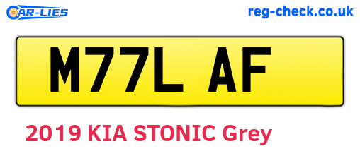 M77LAF are the vehicle registration plates.